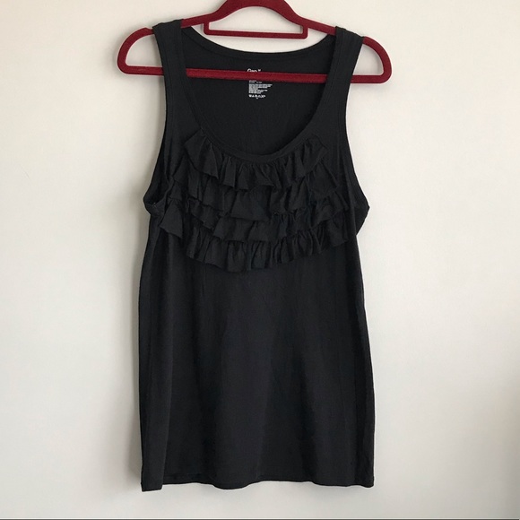 ๐NWOT GAP Cotton Mix Size Medium Black Tank Top Front Design - Picture 1 of 5